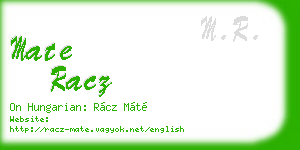 mate racz business card