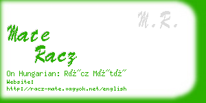 mate racz business card